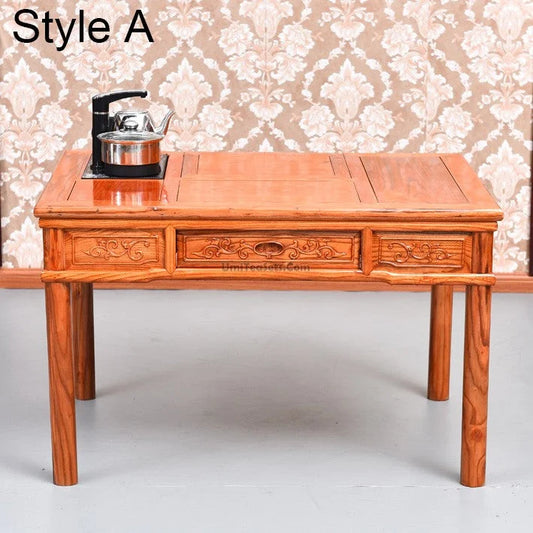 Chinese Vintage Gongfu Tea Table with Stools detail photo 2 for gongfu tea table