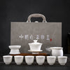 Jade-like White Porcelain Tea Set β Dehua Ceramic Gongfu Set with Elegant Pot & Cups