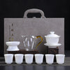 Dehua Porcelain Tea Set with Hand-Painted Design β Complete Ceramic Set for Home and Office