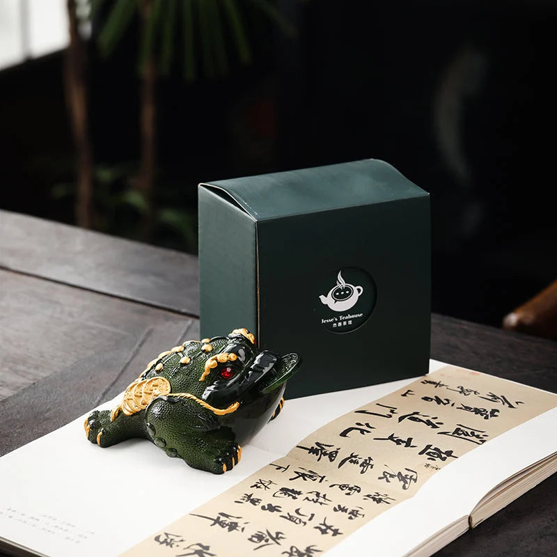 Green Color Changing "Jin Chan" Money Toad Tea Pet product gallery photo 6 for gongfu tea pet