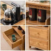 Movable Chinese Gongfu Bamboo Tea Table product gallery photo 9 for gongfu tea table