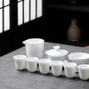 White Porcelain Kung Fu Tea Set β Complete Ceramic Gift Box Set for Business & Home