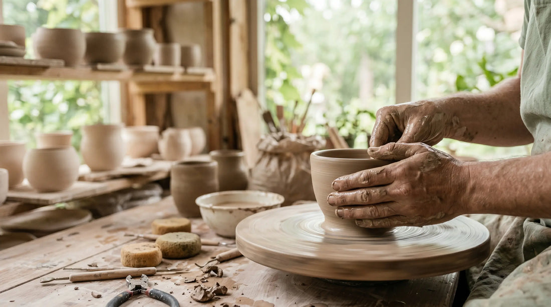 Artisanal ceramic teaware craftsmanship process