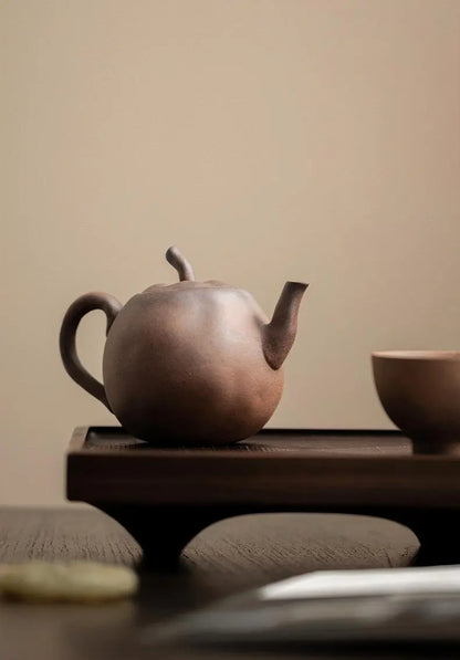 Rustic Chinese Stoneware Tea Set with Gift Box