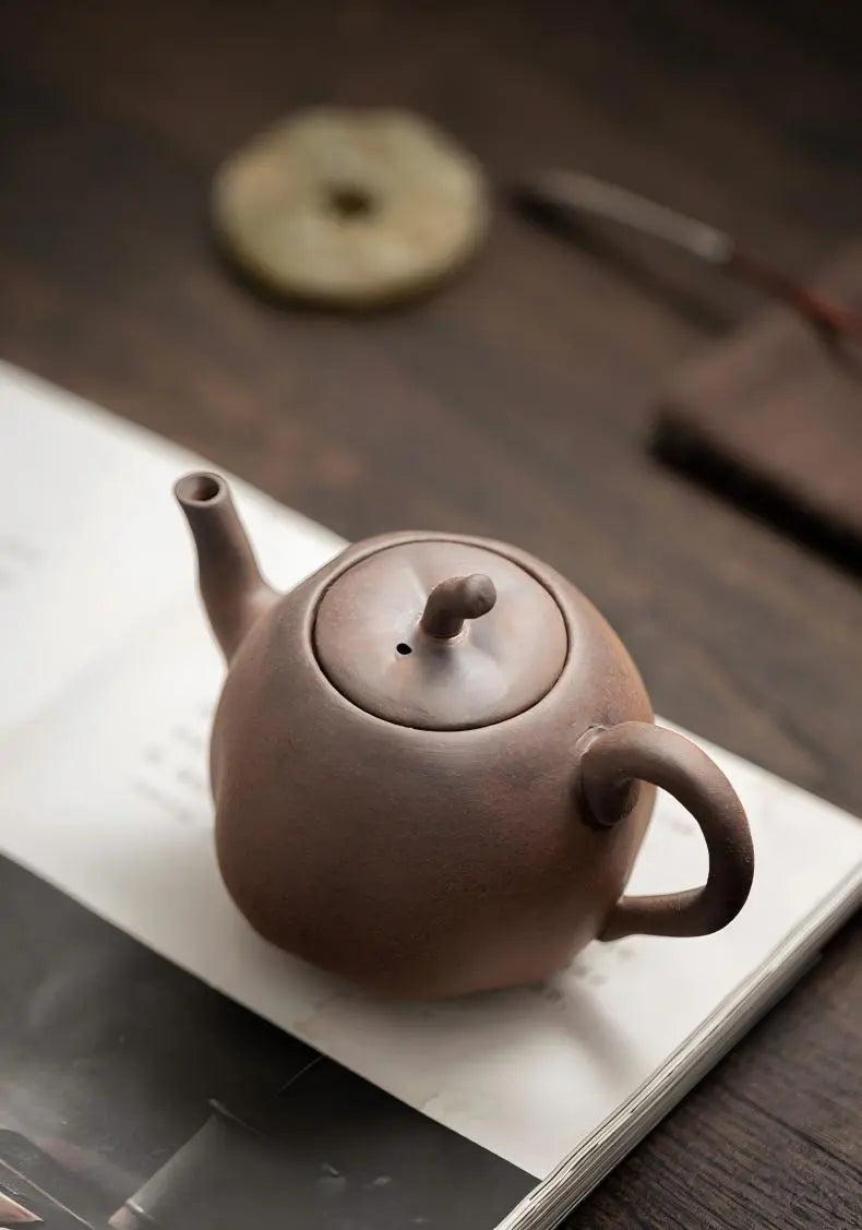 Rustic Chinese Stoneware Tea Set with Gift Box