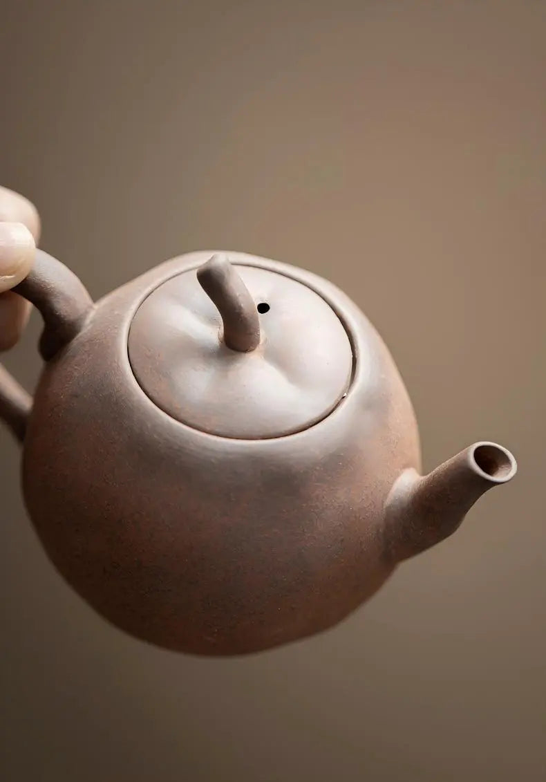 Rustic Chinese Stoneware Tea Set with Gift Box