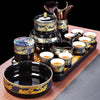 Black & Gold Automatic Gongfu Tea Set — Complete Lazy Teapot Setup for Home Use