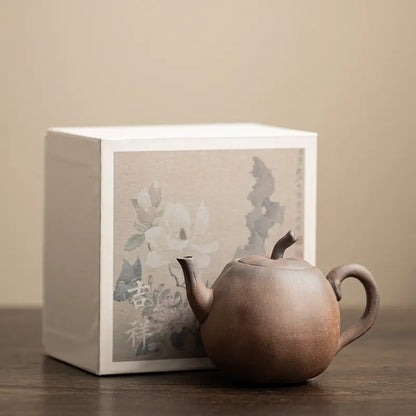 Rustic Chinese Stoneware Tea Set with Gift Box