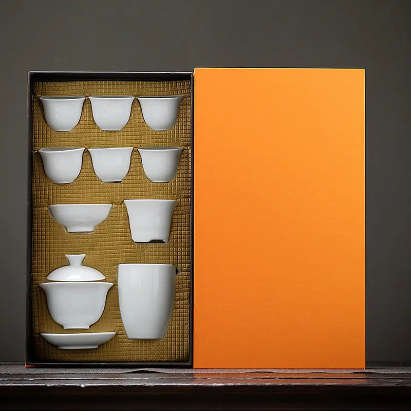 Dehua White Porcelain Gongfu Tea Set product gallery photo 18 for ceramic gongfu tea set