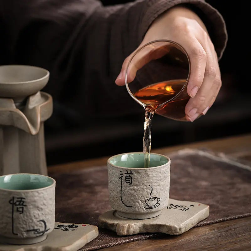 Wabi-Sabi Ceramic Gongfu Tea Set product gallery photo 5 for ceramic gongfu tea set
