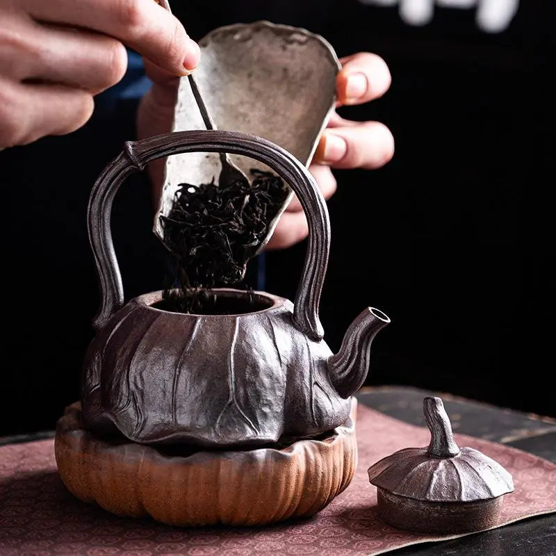 Hand-Carved Lotus Zisha Teapot detail photo 3 for zisha teapot