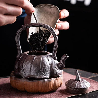 Hand-Carved Lotus Zisha Teapot detail photo 3 for zisha teapot