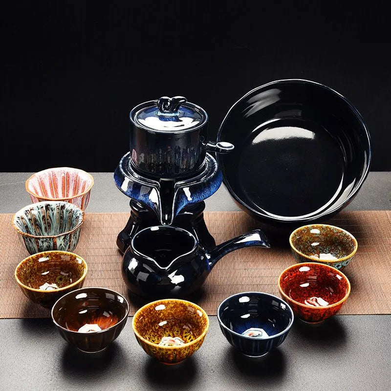 Kiln-Fired Rotating Gongfu Tea Set detail photo 2 for automatic gongfu tea set
