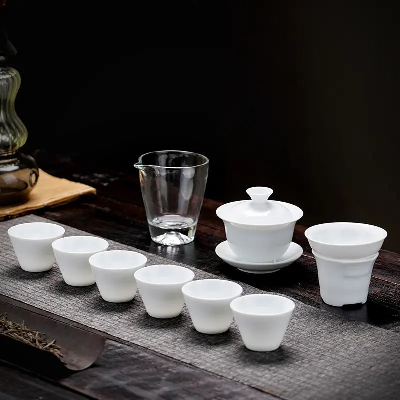 Dehua White Porcelain Gongfu Tea Set product gallery photo 19 for ceramic gongfu tea set