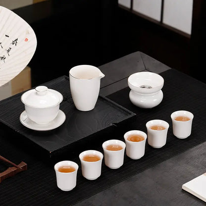 Dehua White Porcelain Gongfu Tea Set with Gift Box product gallery photo 12 for ceramic gongfu tea set