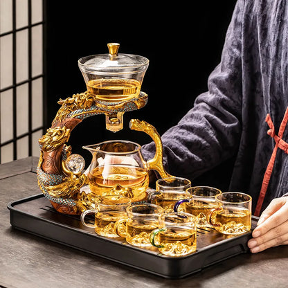 Year of the Dragon Glass Automatic Tea Set detail photo 2 for automatic gongfu tea set