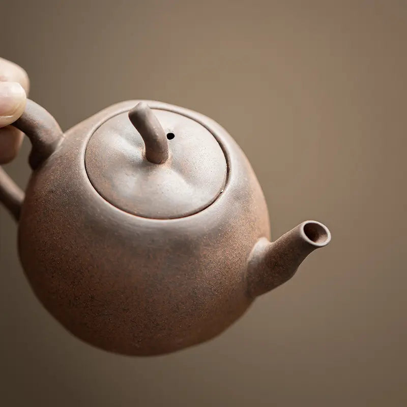 Rustic Chinese Stoneware Tea Set with Gift Box