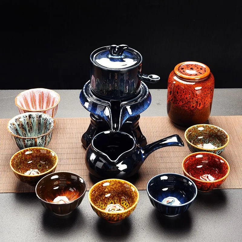 Kiln-Fired Rotating Gongfu Tea Set detail photo 3 for automatic gongfu tea set