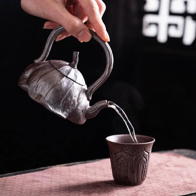 Hand-Carved Lotus Zisha Teapot detail photo 4 for zisha teapot