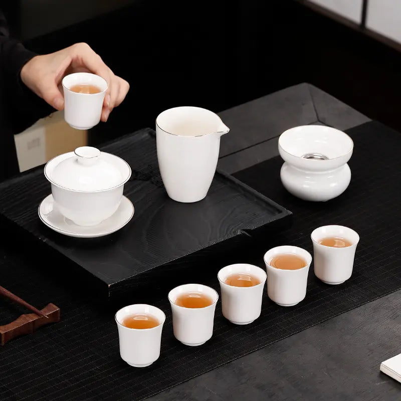 Dehua White Porcelain Gongfu Tea Set with Gift Box product gallery photo 13 for ceramic gongfu tea set