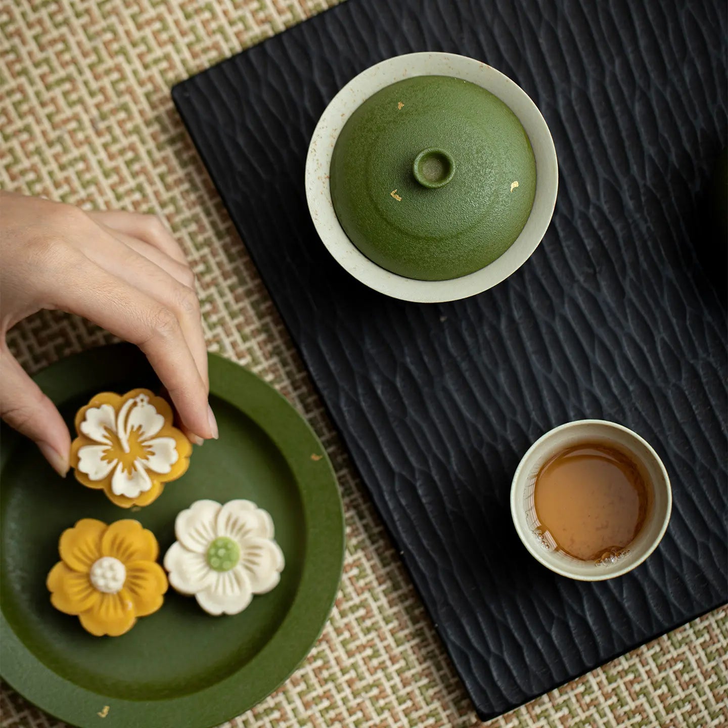 Celadon Green Ceramic Tea Set detail photo 3 for ceramic gongfu tea set