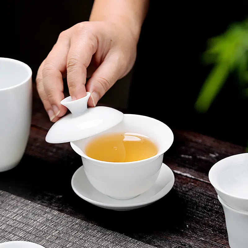Dehua White Porcelain Gongfu Tea Set product gallery photo 20 for ceramic gongfu tea set