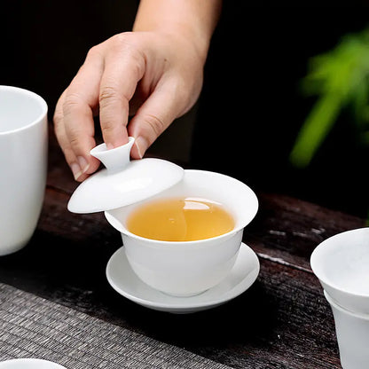 Dehua White Porcelain Gongfu Tea Set product gallery photo 20 for ceramic gongfu tea set