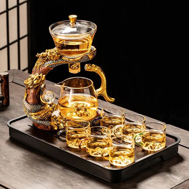 Year of the Dragon Glass Automatic Tea Set detail photo 3 for automatic gongfu tea set
