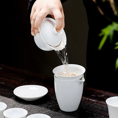 Dehua White Porcelain Gongfu Tea Set product gallery photo 21 for ceramic gongfu tea set