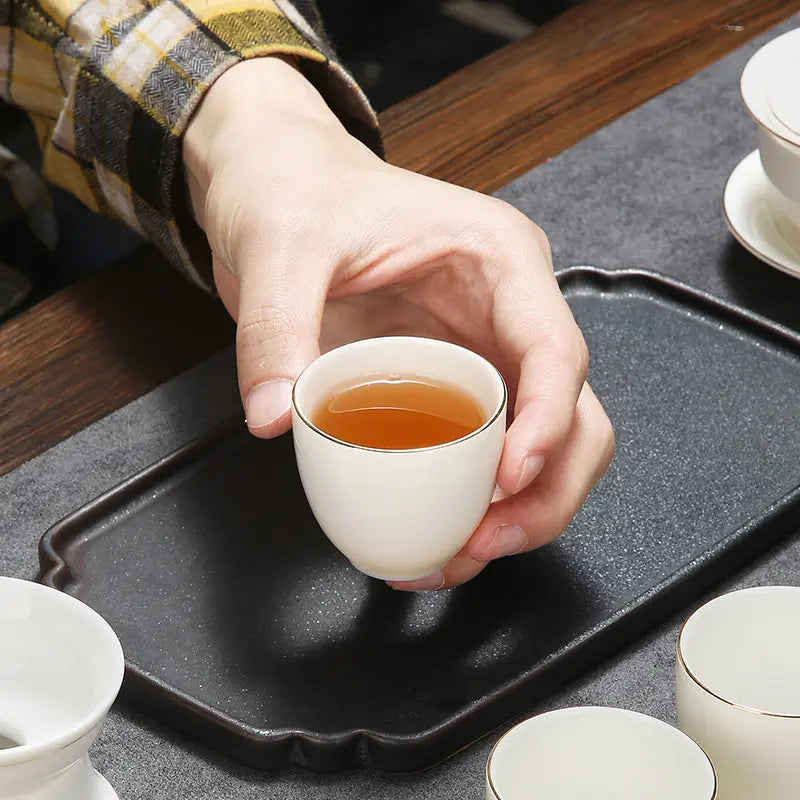 Hand-Painted Dehua White Porcelain Gongfu Tea Set product gallery photo 20 for ceramic gongfu tea set