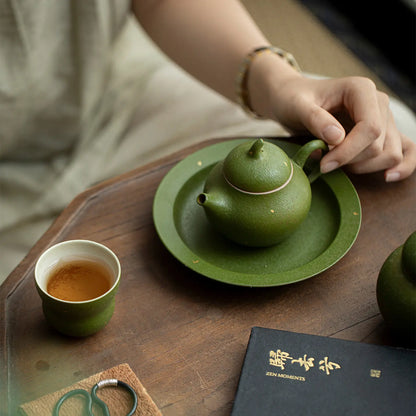 Celadon Green Ceramic Tea Set detail photo 4 for ceramic gongfu tea set