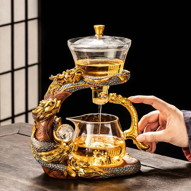 Year of the Dragon Glass Automatic Tea Set detail photo 4 for automatic gongfu tea set