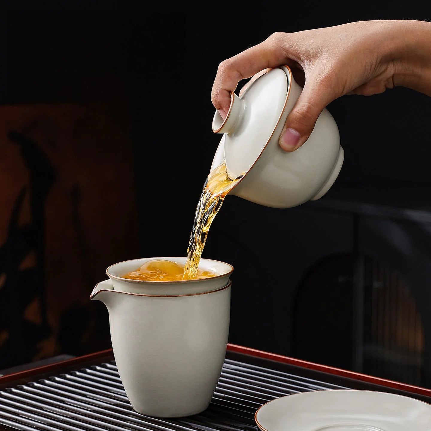 Ceramic Gongfu Tea Set with Teapot & Cups detail photo 4 for ceramic gongfu tea set