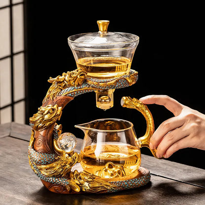 Year of the Dragon Glass Automatic Tea Set product gallery photo 5 for automatic gongfu tea set