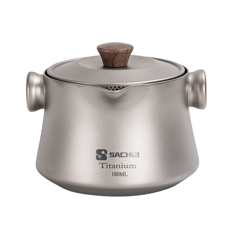 Titanium Tea Set — Portable Double Wall Camping Kettle for Outdoor Travel