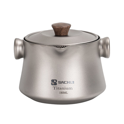 Titanium Tea Set — Portable Double Wall Camping Kettle for Outdoor Travel