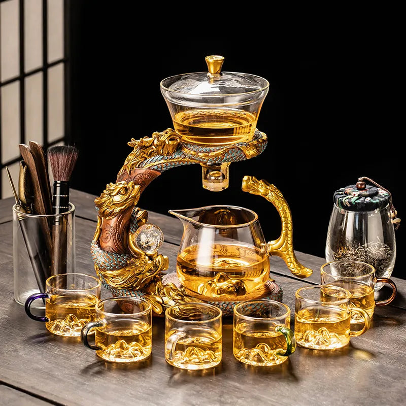 Year of the Dragon Glass Automatic Tea Set product gallery photo 6 for automatic gongfu tea set