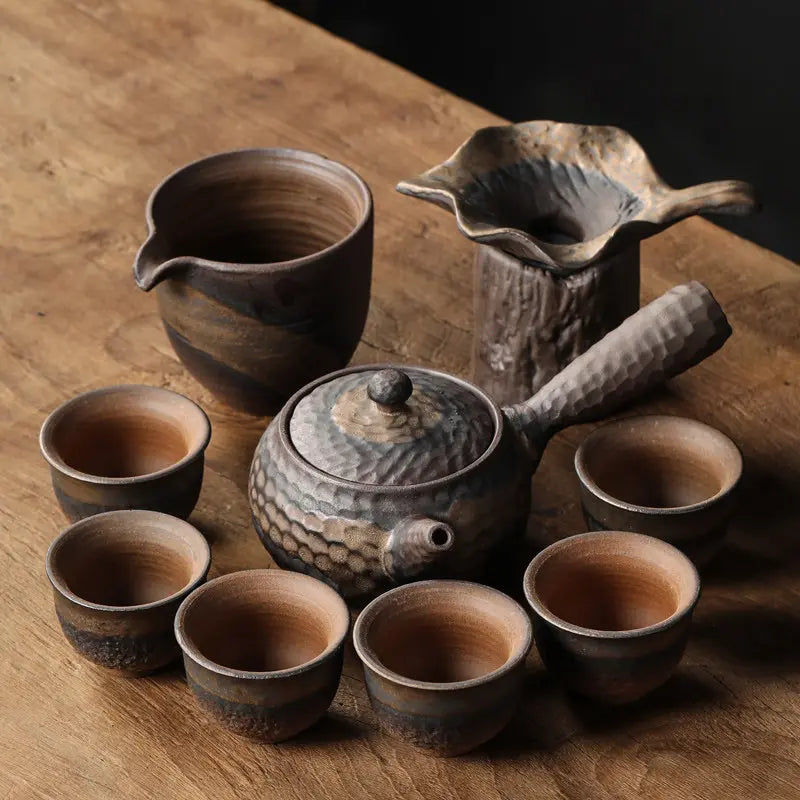 Rustic Ceramic Tea Set detail photo 2 for ceramic gongfu tea set