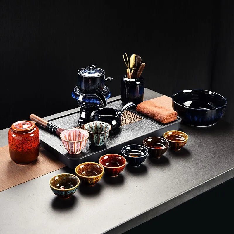 Kiln-Fired Rotating Gongfu Tea Set product gallery photo 7 for automatic gongfu tea set