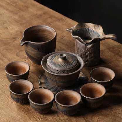 Rustic Ceramic Tea Set detail photo 3 for ceramic gongfu tea set