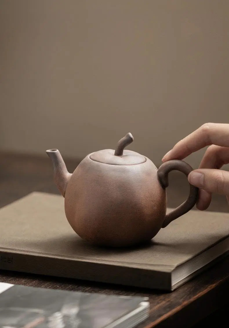 Rustic Chinese Stoneware Tea Set with Gift Box