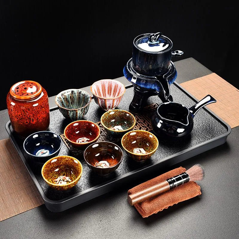 Kiln-Fired Rotating Gongfu Tea Set product gallery photo 8 for automatic gongfu tea set
