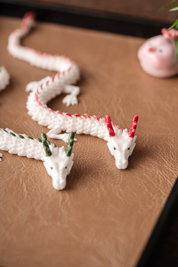 Articulated Porcelain Dragon Tea Pet - green-dragon