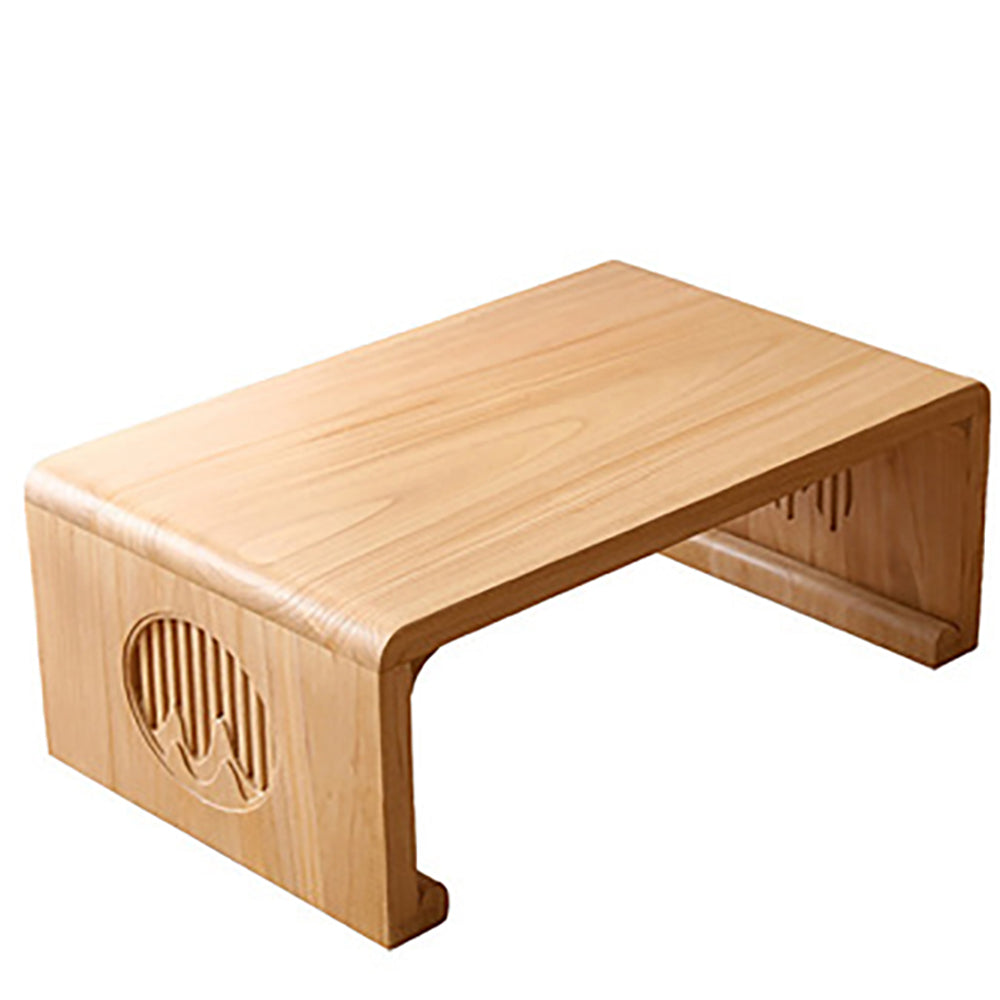 Solid Wood Grain Landscape Low Tea Table — Japanese-Style Floor Table for Tea & Living Room