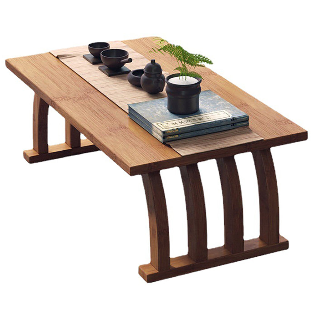 Bamboo Arched Low Tea Table — Japanese-Style Floor Table for Tea, Reading & Living Room