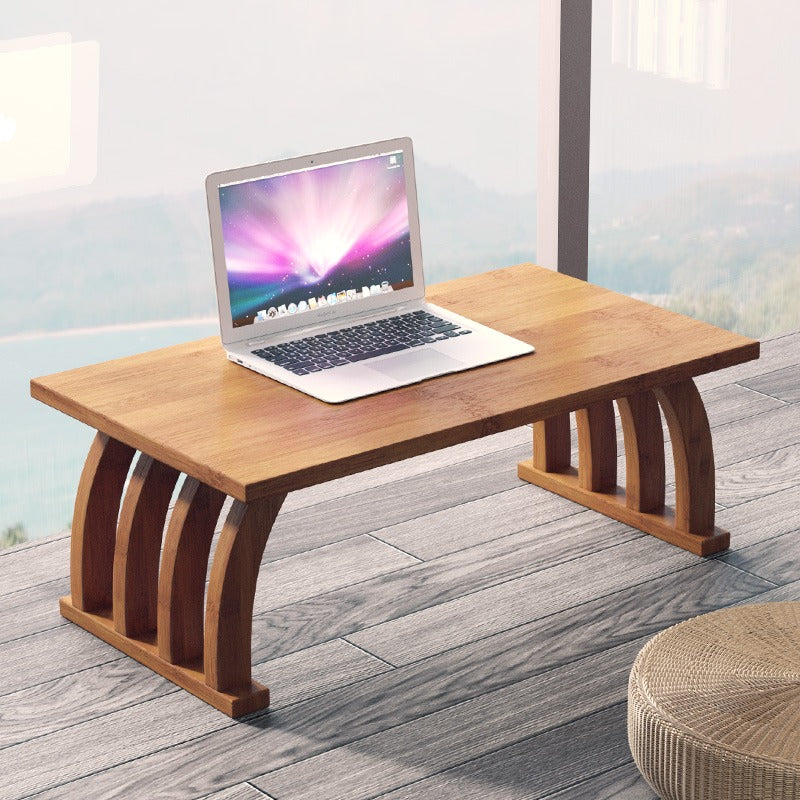 Bamboo Arched Low Tea Table — Japanese-Style Floor Table for Tea, Reading & Living Room