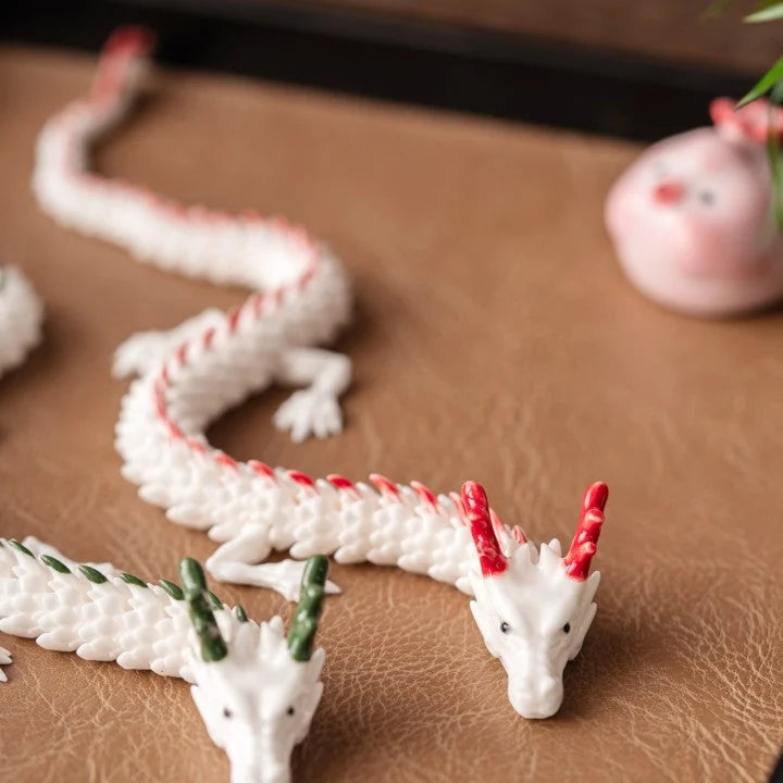 Articulated Porcelain Dragon Tea Pet - green-dragon