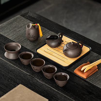 Artisan Purple Clay Tea Set main product photo for zisha teapot