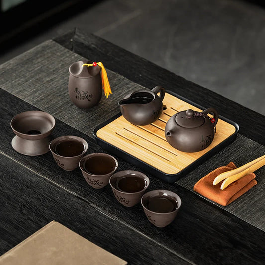 Artisan Purple Clay Tea Set main product photo for zisha teapot