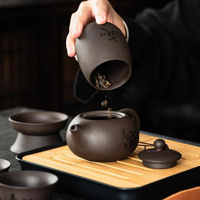 Artisan Purple Clay Tea Set product gallery photo 6 for zisha teapot
